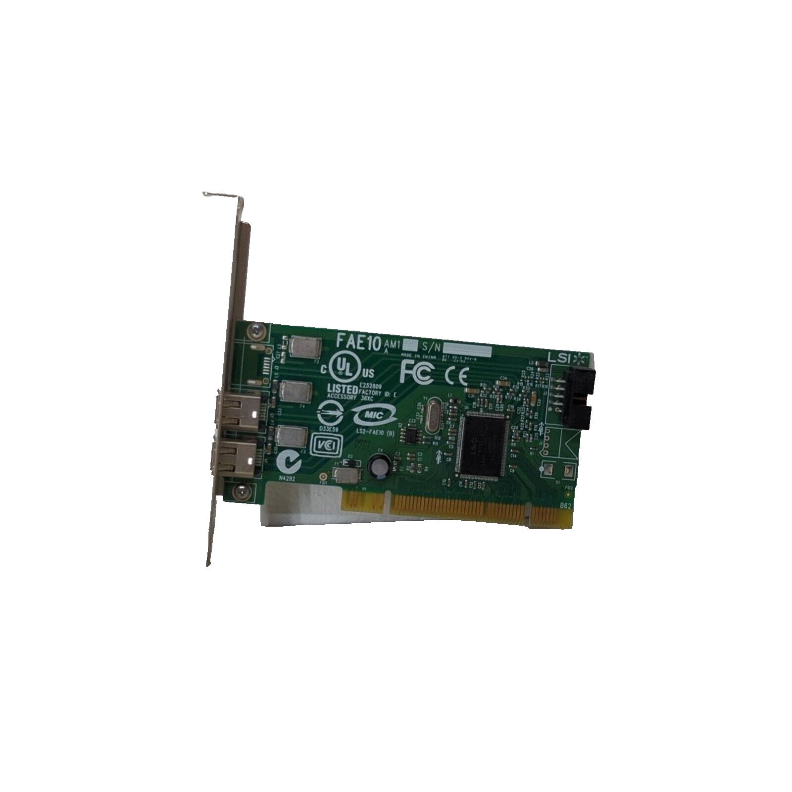 OEM Dell 0H924H Dual Port IEEE-1394 PCI Firewire Card LS2-FAE10 E252809