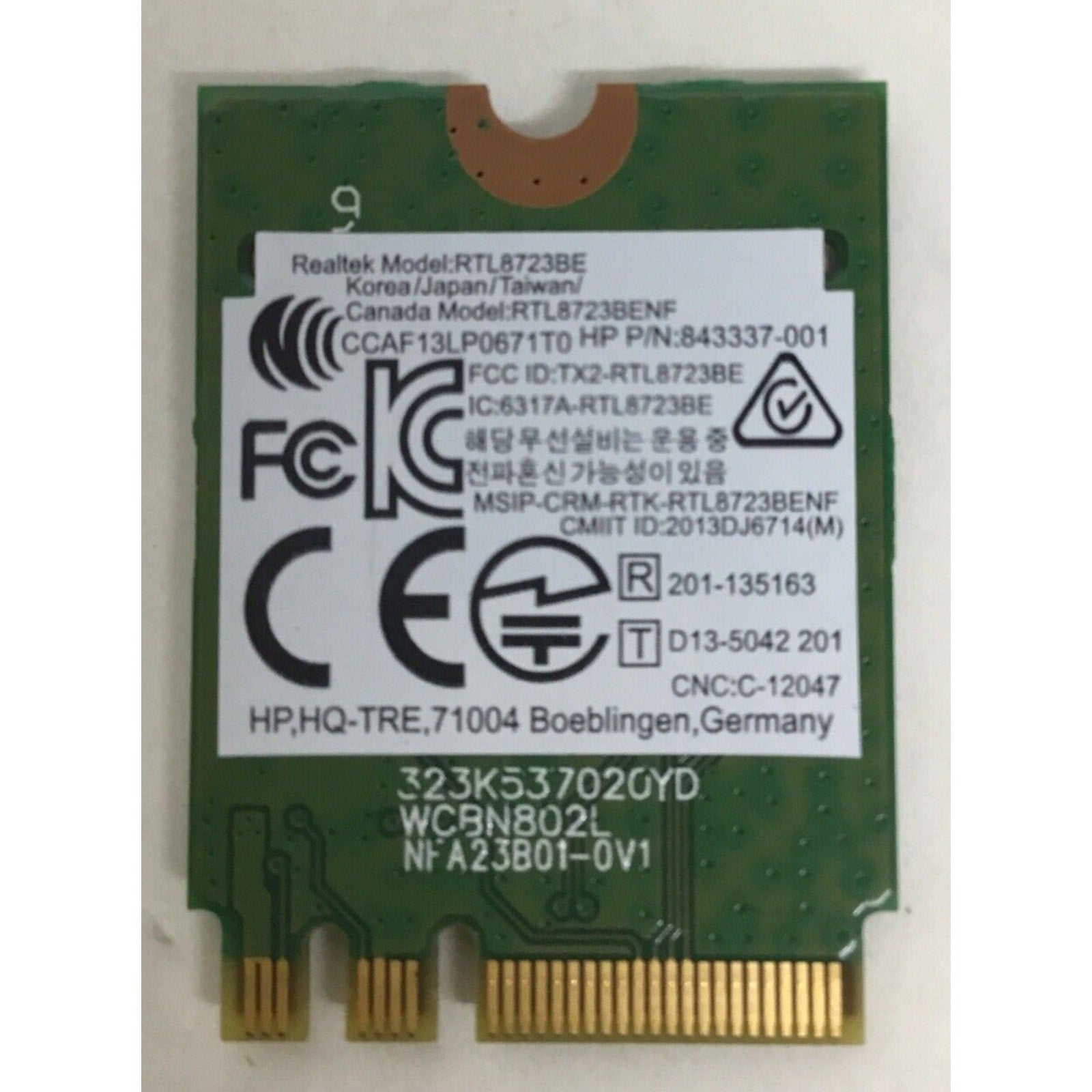 843337-001 HP OEM 843338-001 Realtek RTL8723BE 802.11bgn BT NGFF mini HH