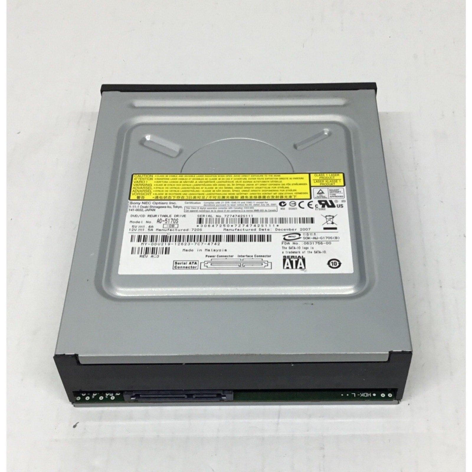 Dell Sony AD-5170S 16x Optical SATA Drive DVD±RW DL 8.5GB Multi-Recorder DU219