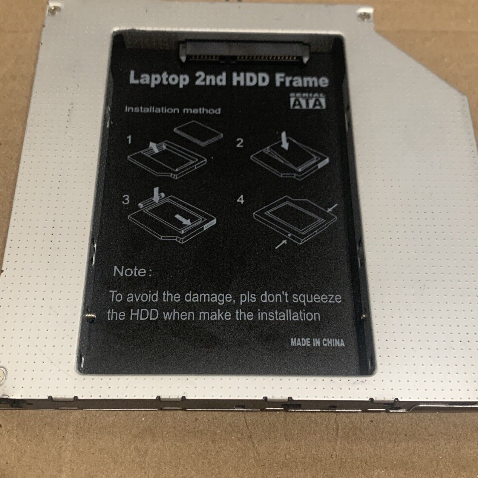 2nd SATA SSD/HDD Laptop Drive Caddy Enclosure 9.5MM- Fits In Optical Drive Slot