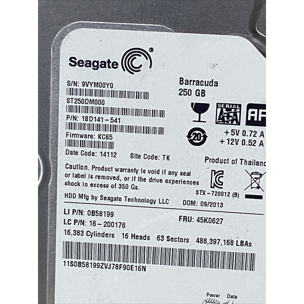 Seagate Barracuda ST250DM000 3.5" 250GB 7200RPM SATA Hard Drive