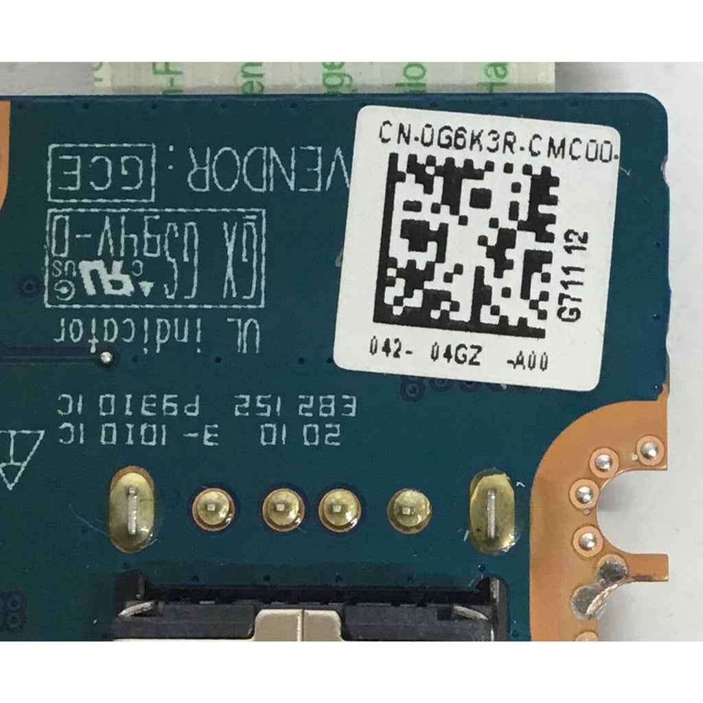 NEW OEM Dell Inspiron 3582 USB SD Card Reader CMOS Circuit Board - G6K3R 0G6K3R