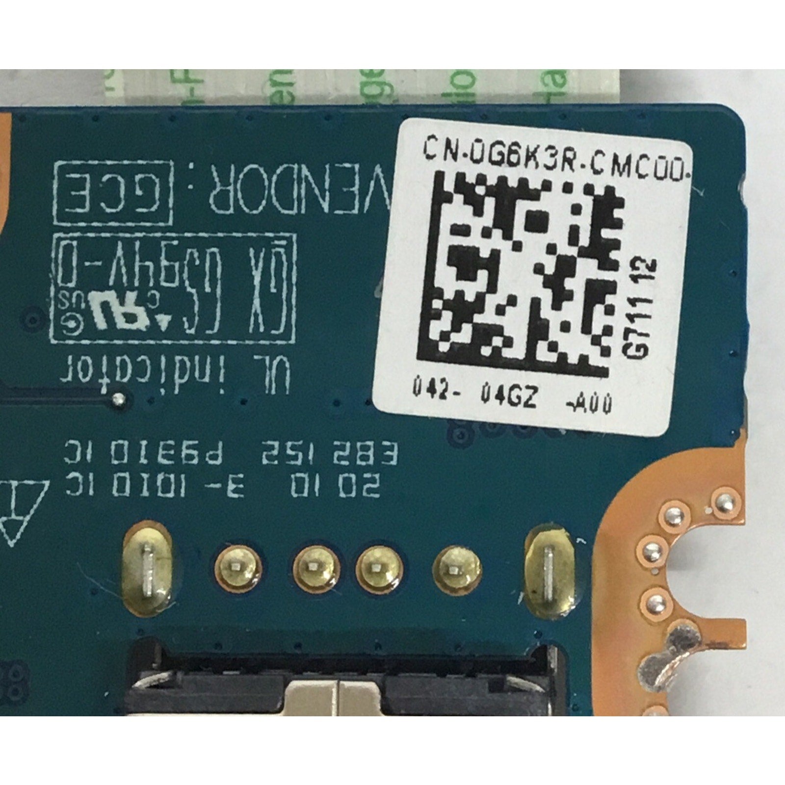 NEW OEM Dell Inspiron 3582 USB SD Card Reader CMOS Circuit Board - G6K3R 0G6K3R