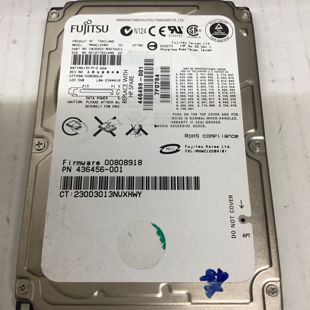 446498-001 Fujitsu HDD 120Gb Sata 1.5GB 5400 Rpm 2.5In