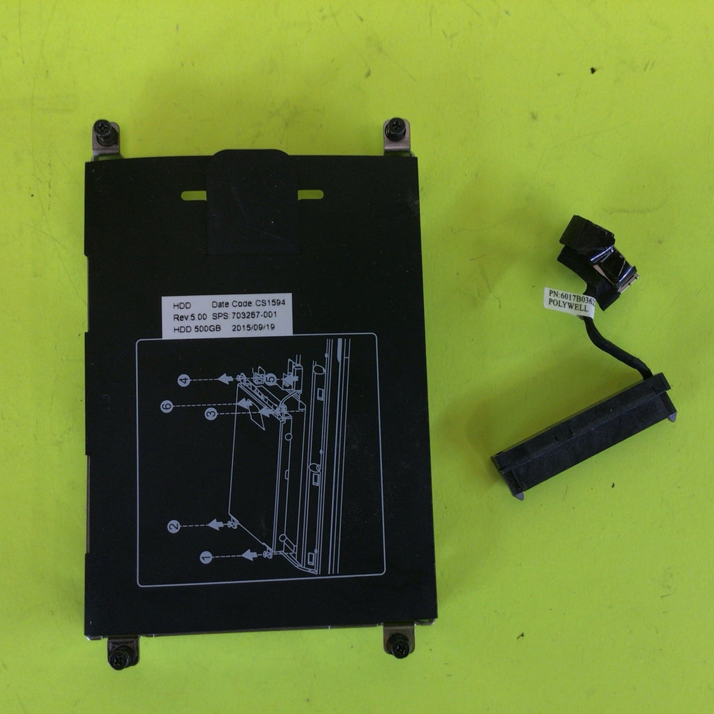 HP ProBook 640 G1 HDD Hard Drive Caddy w/Connector 703267-001