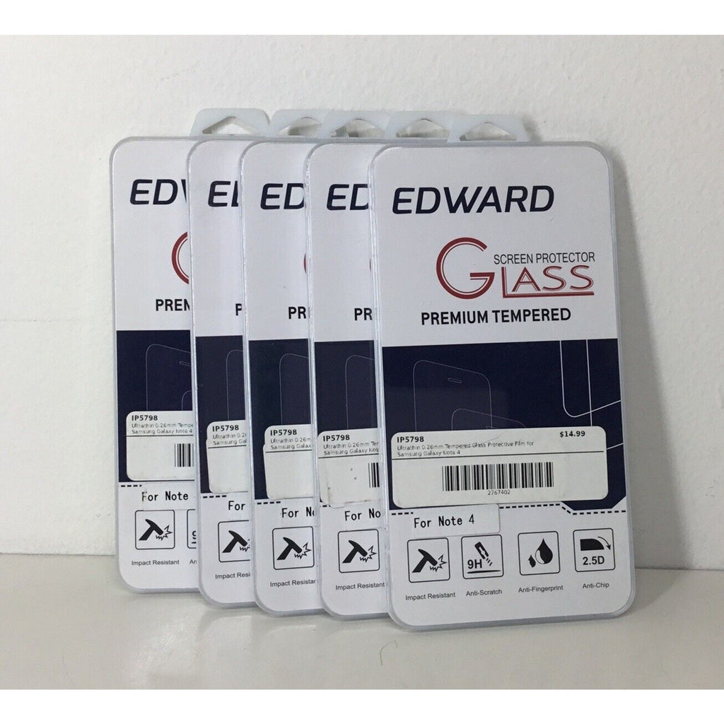 Lot of 5 - LCD Clear Glass Screen Protector for Samsung Galaxy Note 4