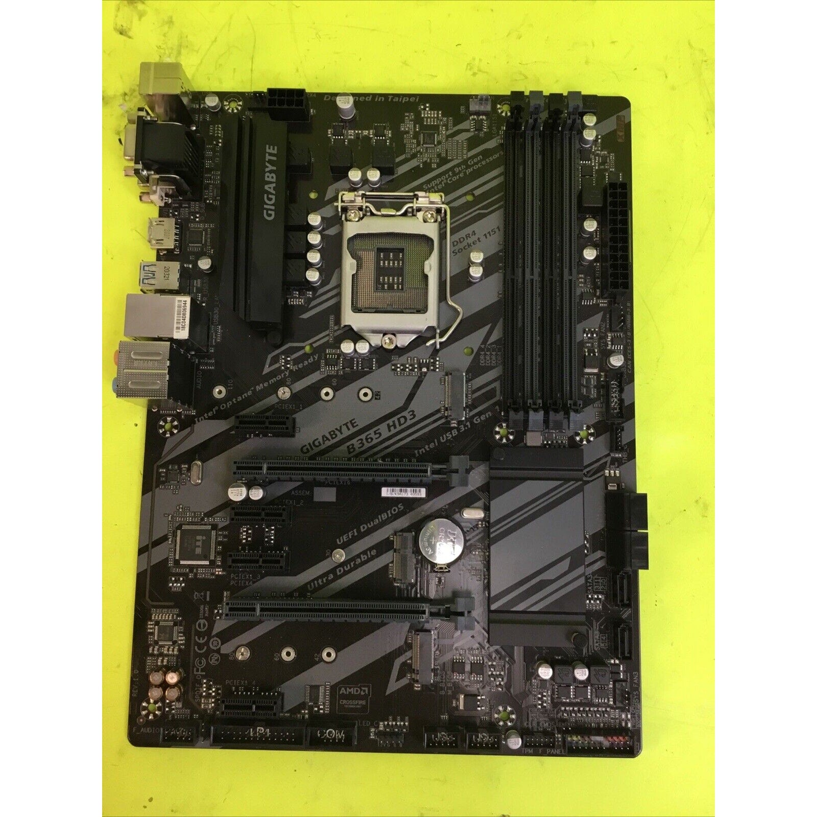 GIGABYTE B365 HD3 LGA1151 DDR4 Motherboard FOR PARTS or NOT WORKING