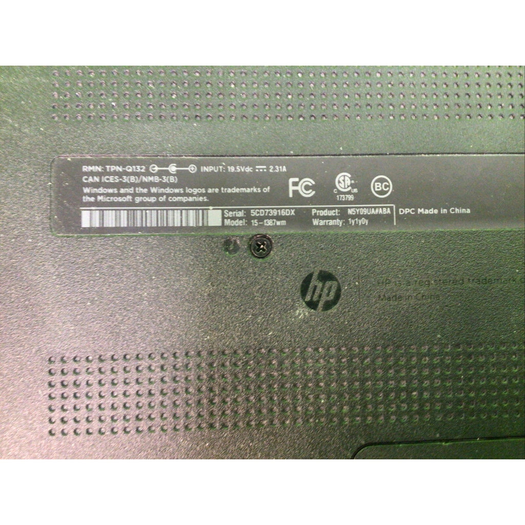 HP 15 NOTEBOOK 15-F387WM FOR PARTS