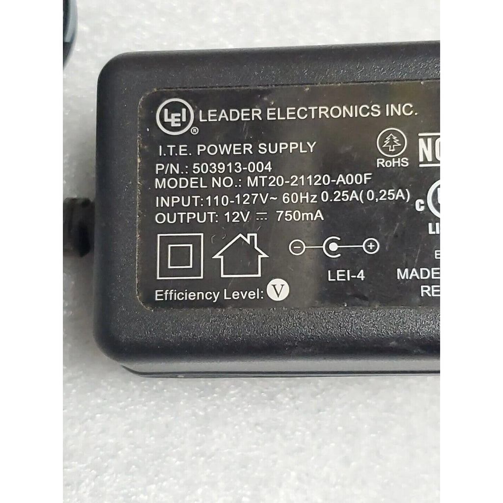 Leader Electronics Inc. MT20-21120-A00F AC Power Adapter 12V 750mA 503913-004