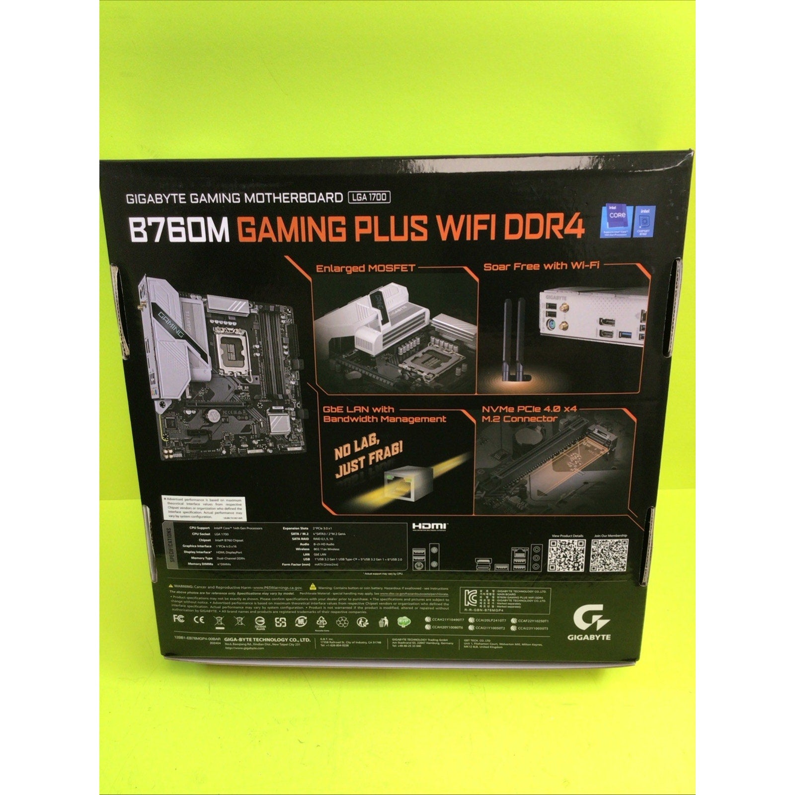 Gigabyte B760 Gaming Plus WiFi Motherboard Box Only