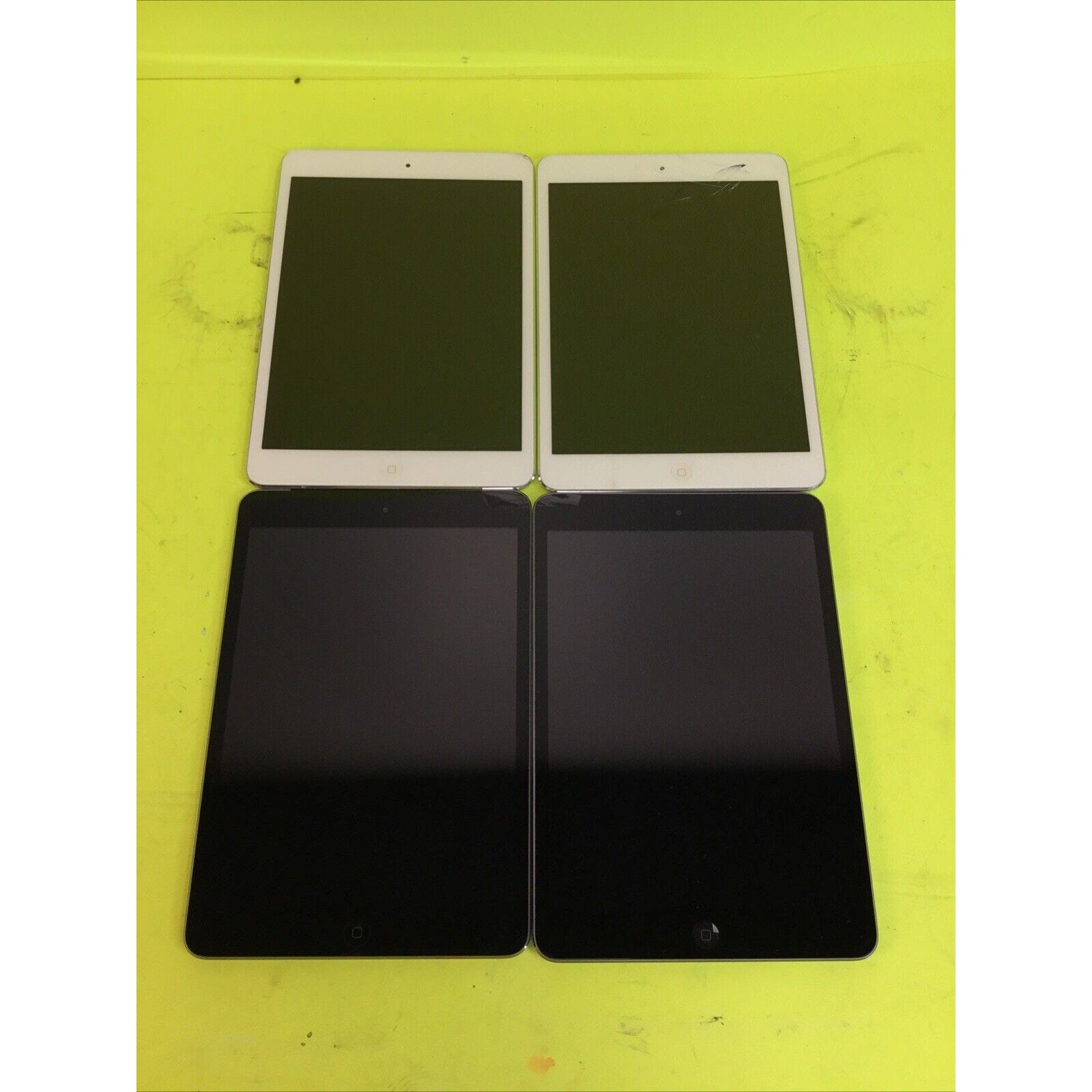 Lot of 4 Apple iPad Mini 1 and 2 FOR PARTS GOLD or RARE EARTH RECYCLE