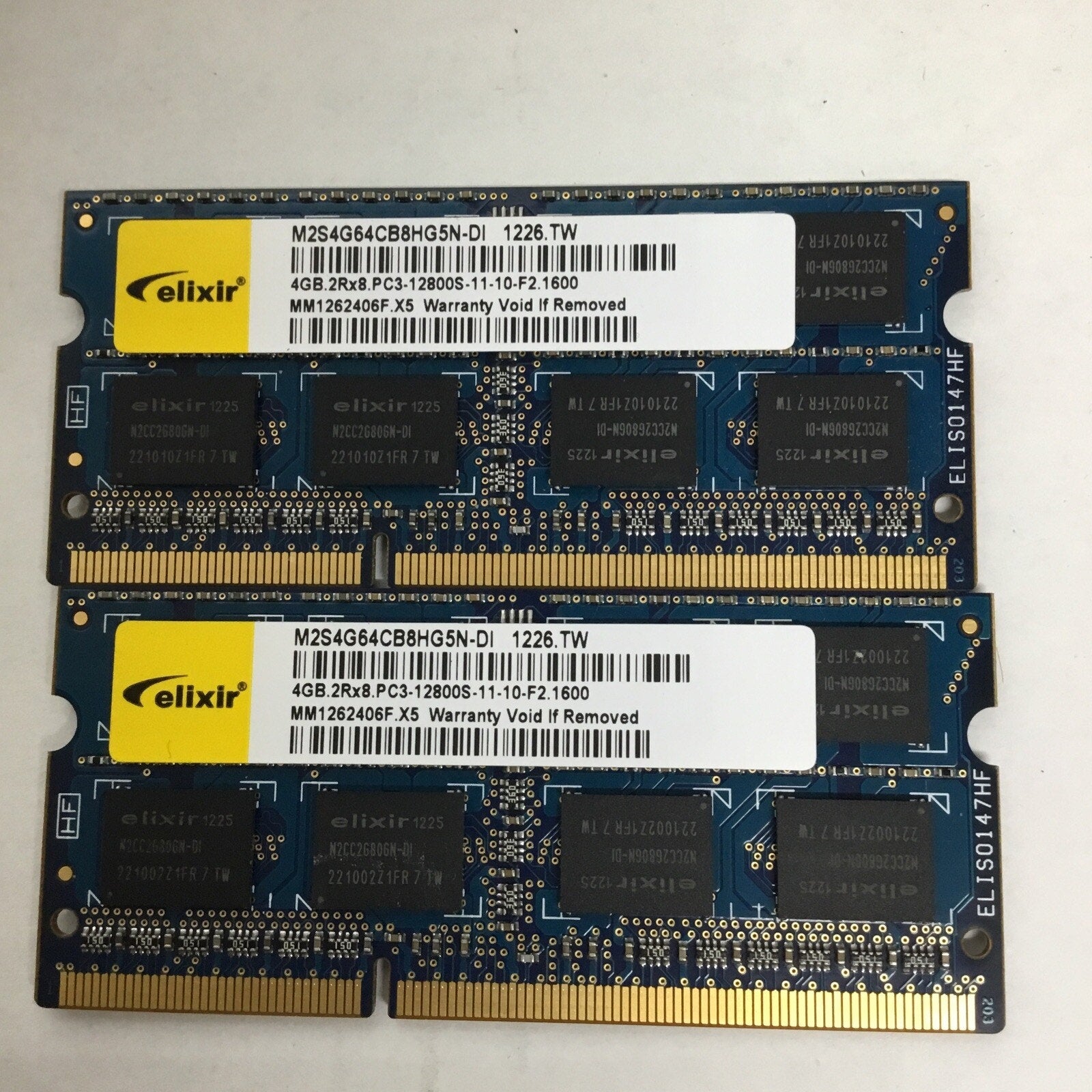 ELIXIR (8GB) 4x2GB 2Rx8 DDR3 PC3-12800S SODIMM Memory Ram M2S4G64CB8HG5N-DI