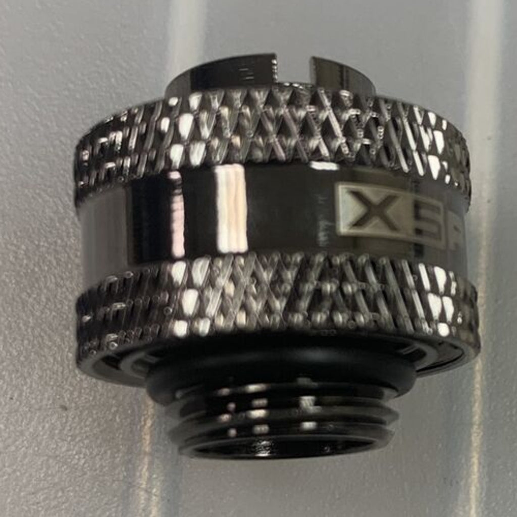 XSPC 7/16" x 5/8" Compression Fitting V2, Black Chrome Finish, G1/4" Threads
