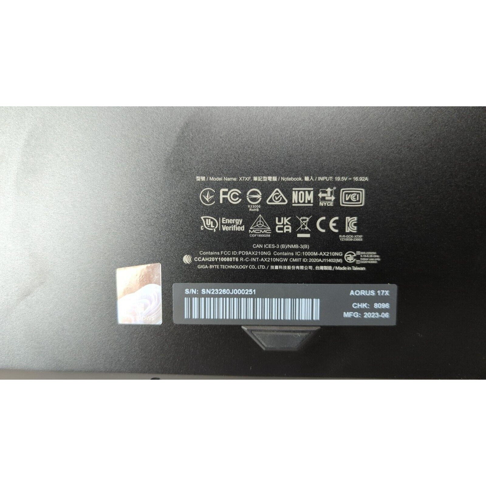 GIGABYTE AORUS 17X - i9-13900HX, 32GB RAM, RTX 4090, 2x 1TB SSD (AZF-B5US665SP)