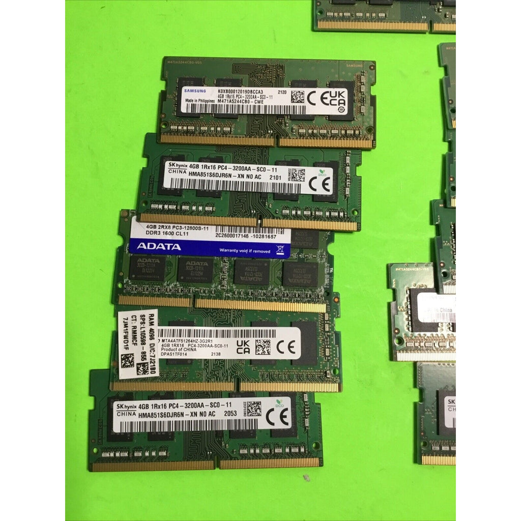 Lot of 11 x 4GB PC4 Laptop Memory RAM Mixed Brands