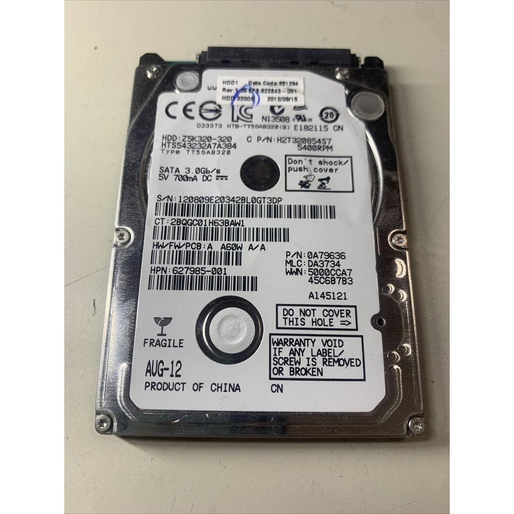 Hitachi 320GB 5400RPM 2.5" SATA Laptop Hard Drive HTS543232A7A384 Z5K320-320