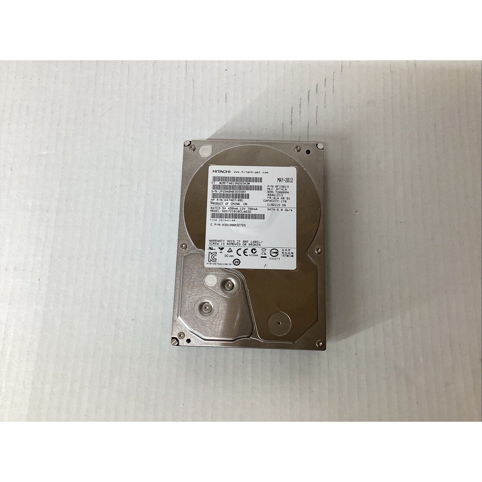 Hitachi Deskstar HDS721010CLA632 1TB 7200RPM 3.5" SATA Hard Drive 0F15013