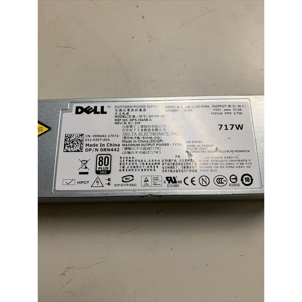 Dell PowerEdge D717P-S0 0RN442 717W 57A Power Supply PSU R610 TESTED