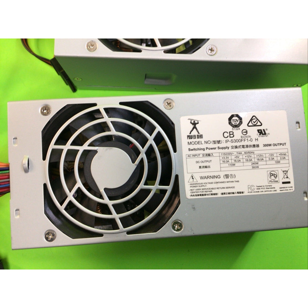 lot of 2x Power Man 300W TFX Desktop Power Supply IP-S300FF1-0 FOR REPAIR