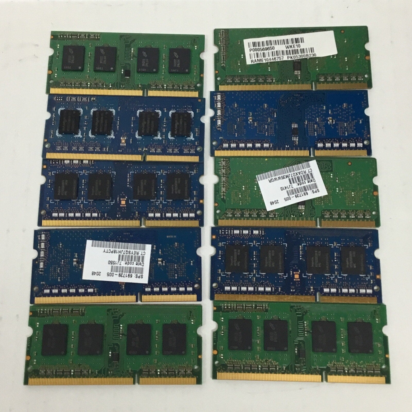 Lot of 10 Assorted Brand 2GB DDR3 Ram SODIMM