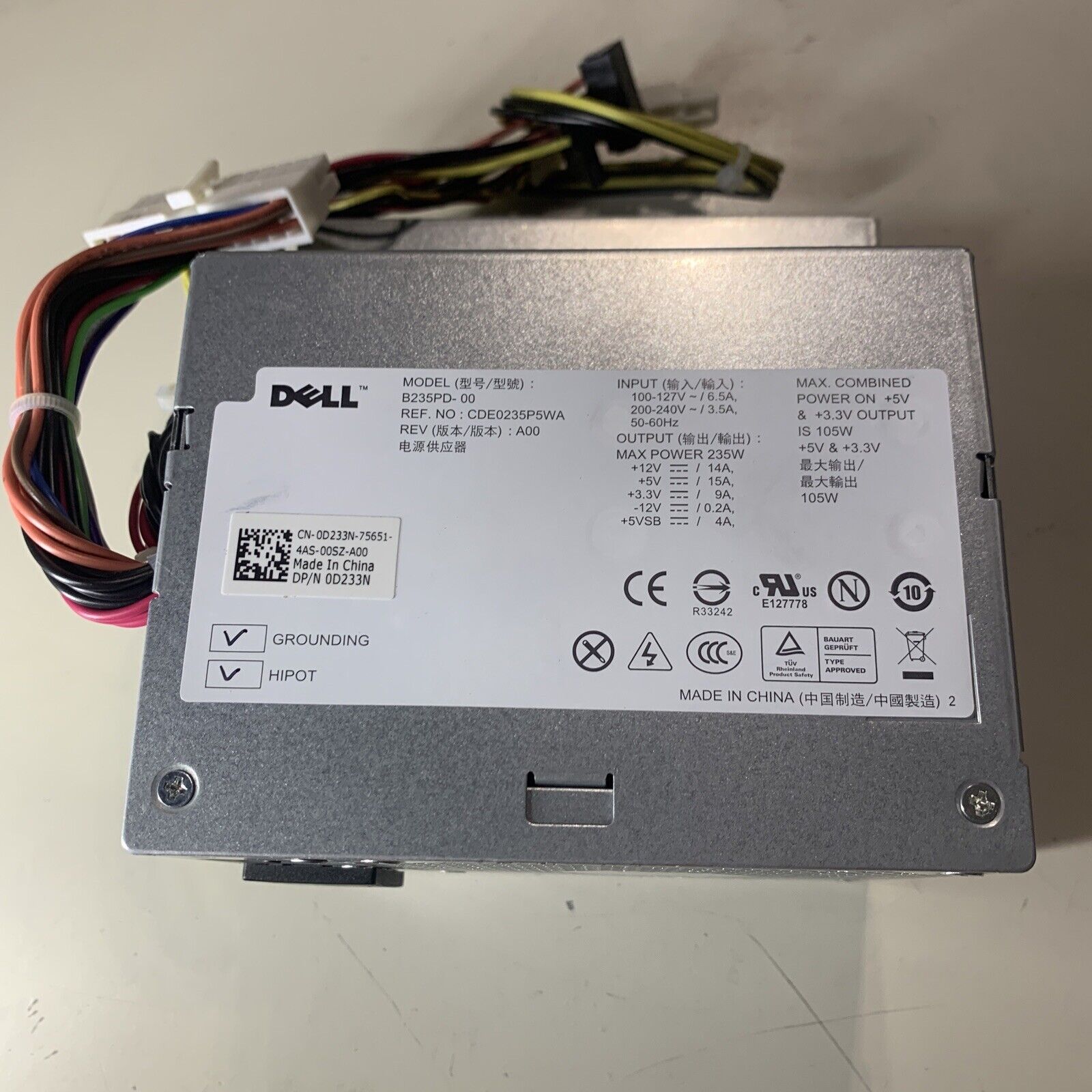 Dell Optiplex 360,380 Desktop Computer Power Supply 235W B235PD-00 0D233N