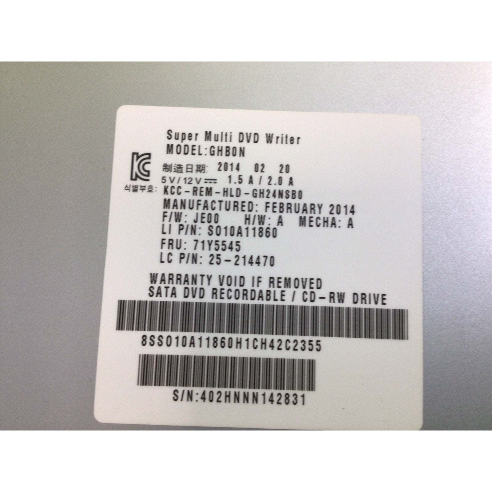 Lenovo Think Centre Hitachi Super Multi DVD Writer Model GHC0N 71Y5545