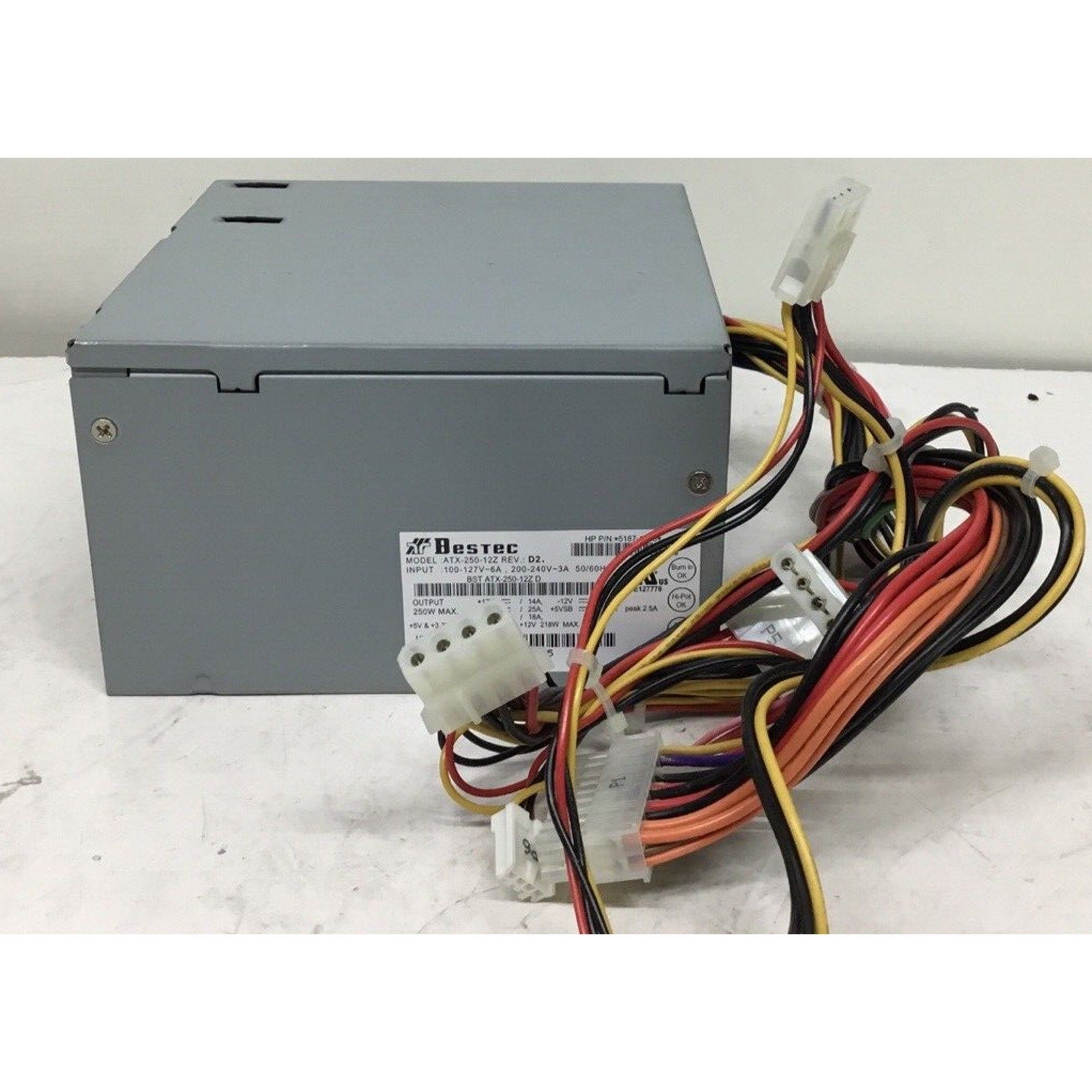 For Parts Only Bestec ATX-250-12Z Rev D2, 250W ATX Power Supply HP 5187-1098