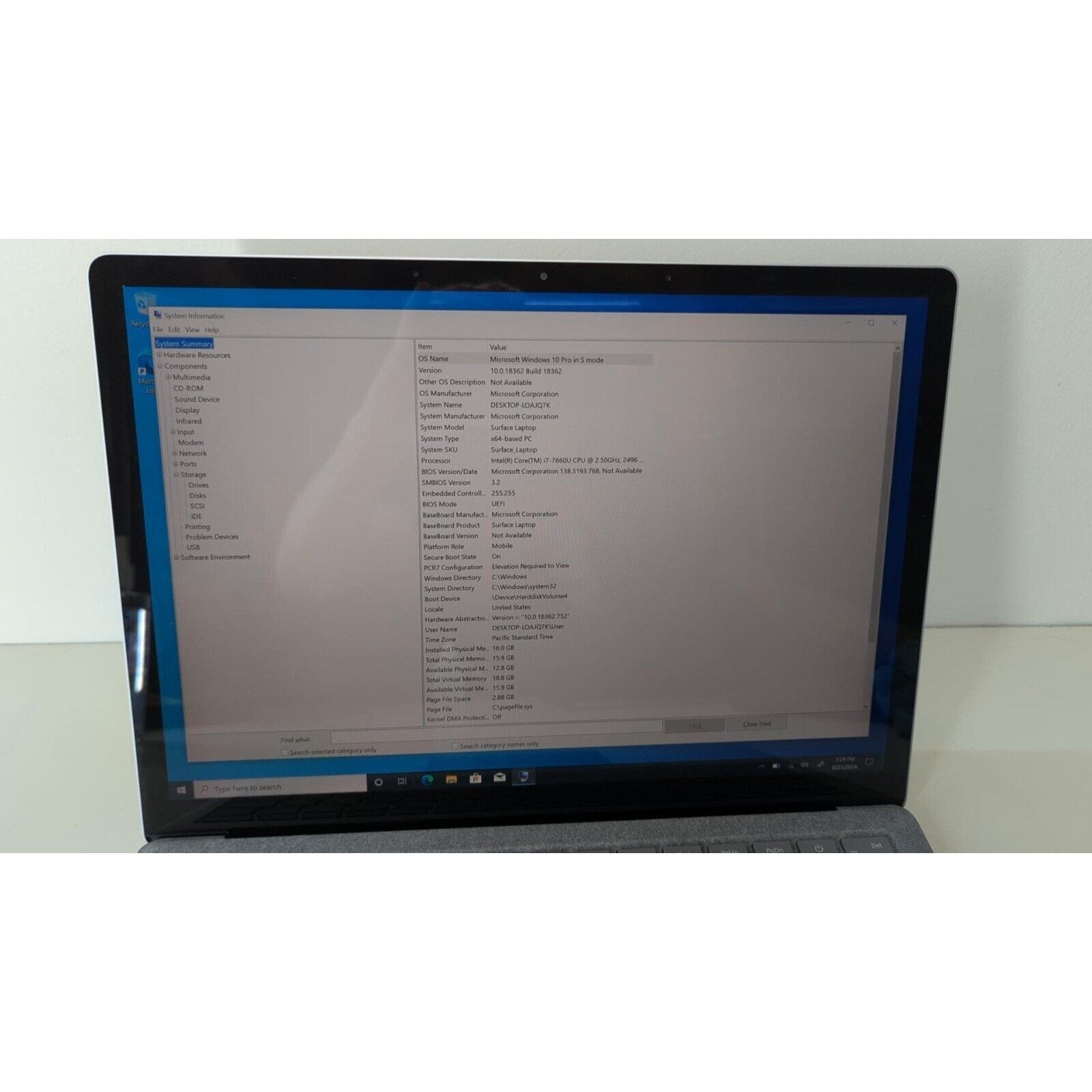 Microsoft Surface Laptop - Core i7-7660U 16GB RAM 512GB SSD - Model 1769