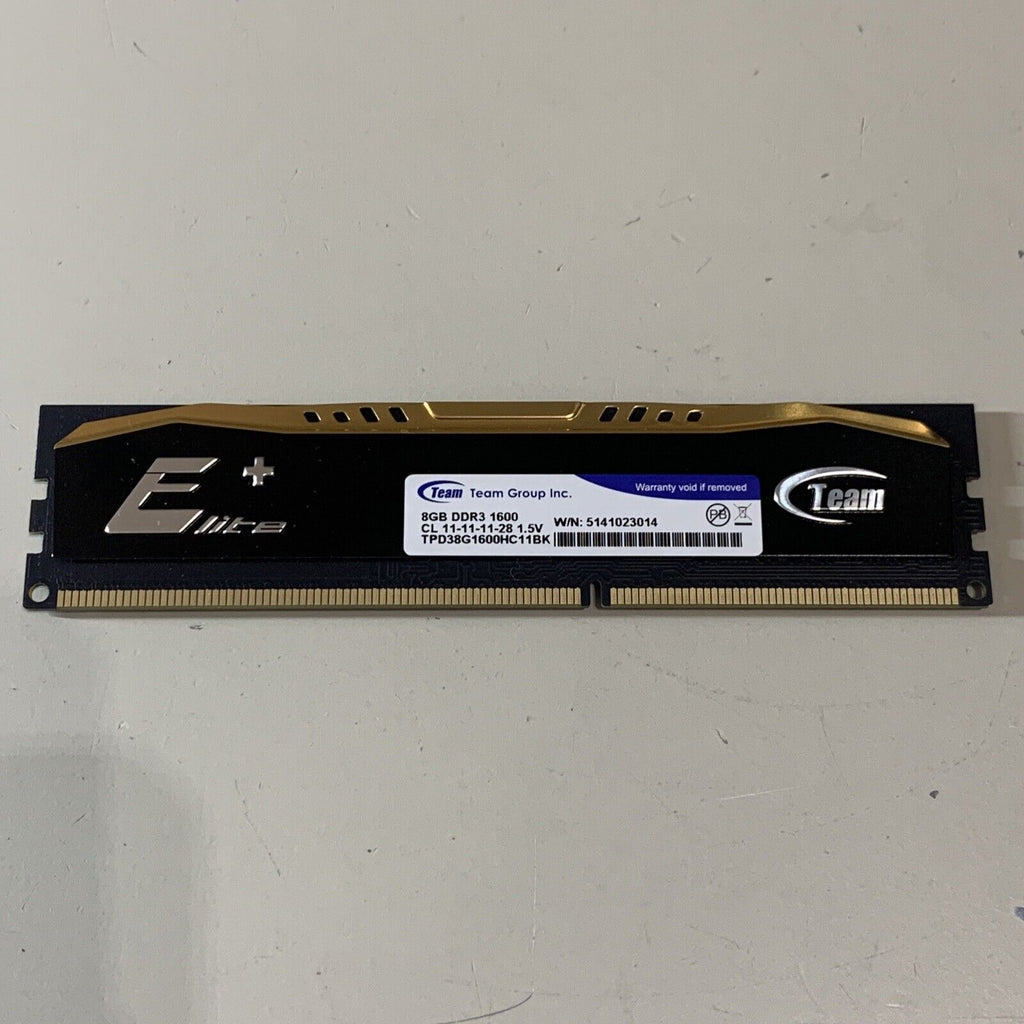 Team Elite+ 8GB x1 DDR3 1600MHZ CL11 TPD38G1600HC11BK DIMM GAMING RAM 240PIN