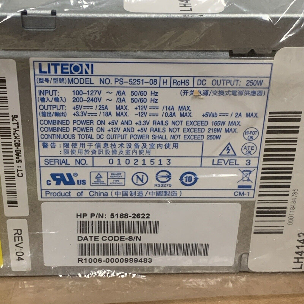 Genuine HP 5188-2622 Pavilion A6000 LITEON PS-5251-08 H 250W Power Supply