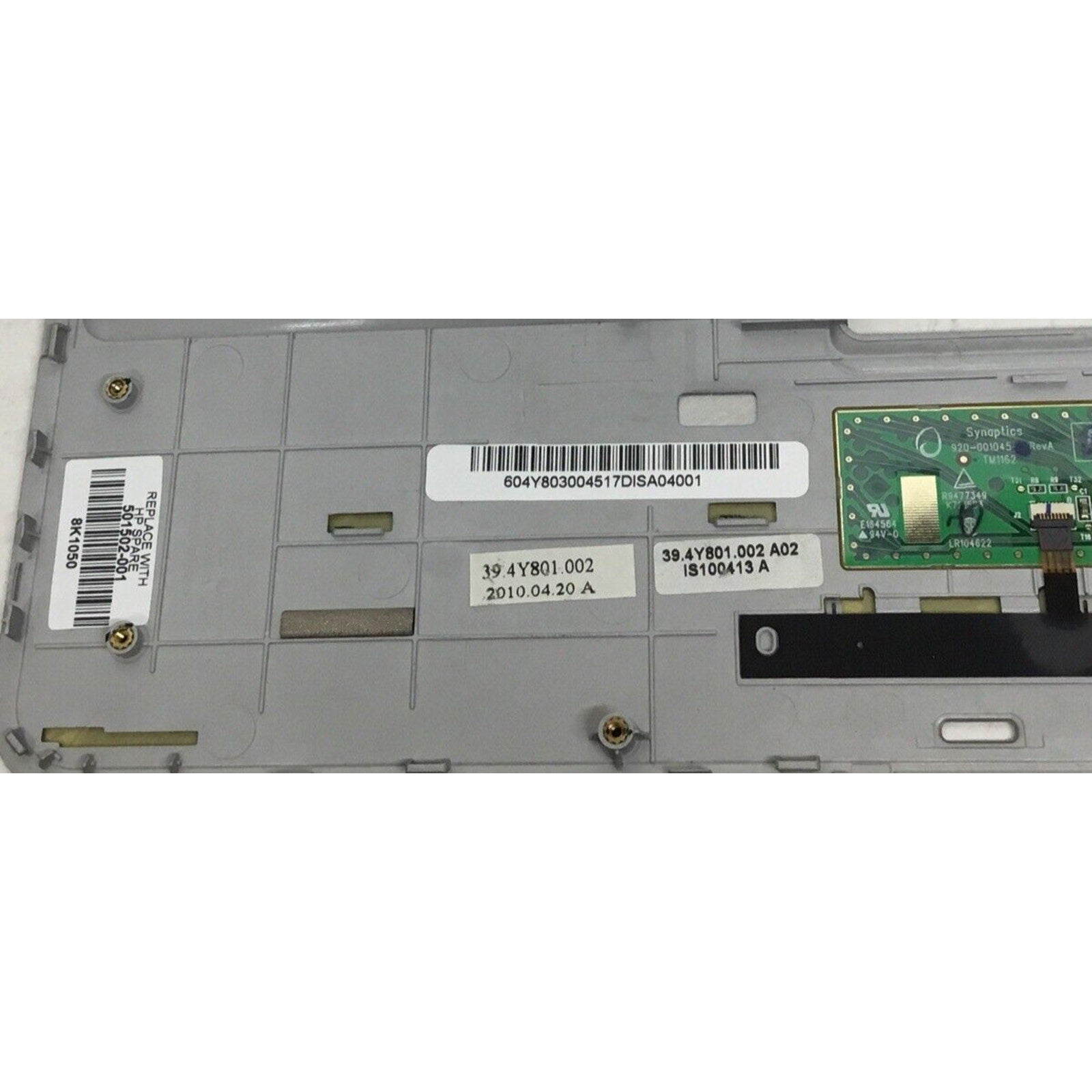HP Elitebook 2730P Laptop Touchpad Palmrest Volume Board 501502-001