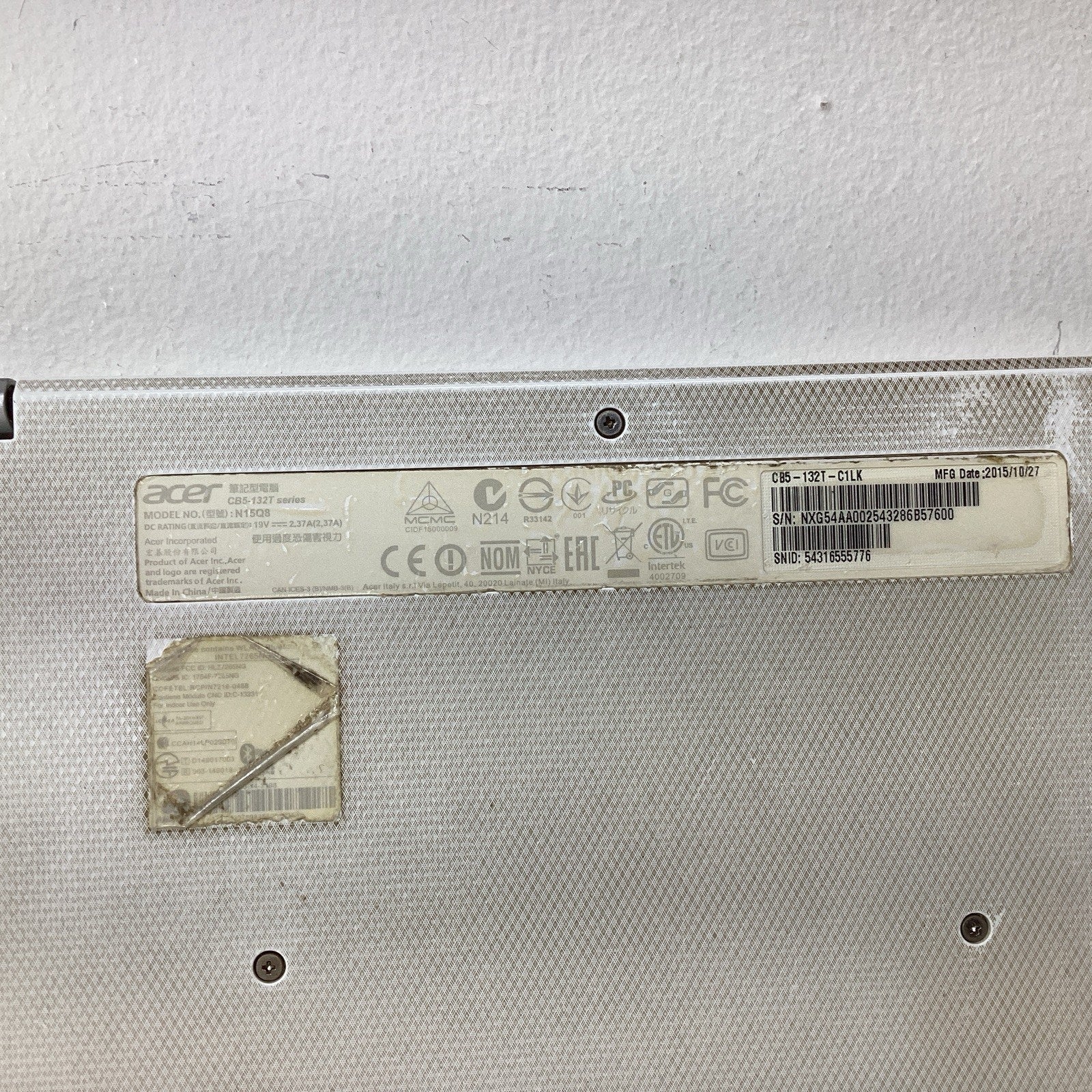 Acer R11 CB5-132T-C1LK 11" Chromebook Intel Celeron N3150 4GB RAM 32GB-For Parts