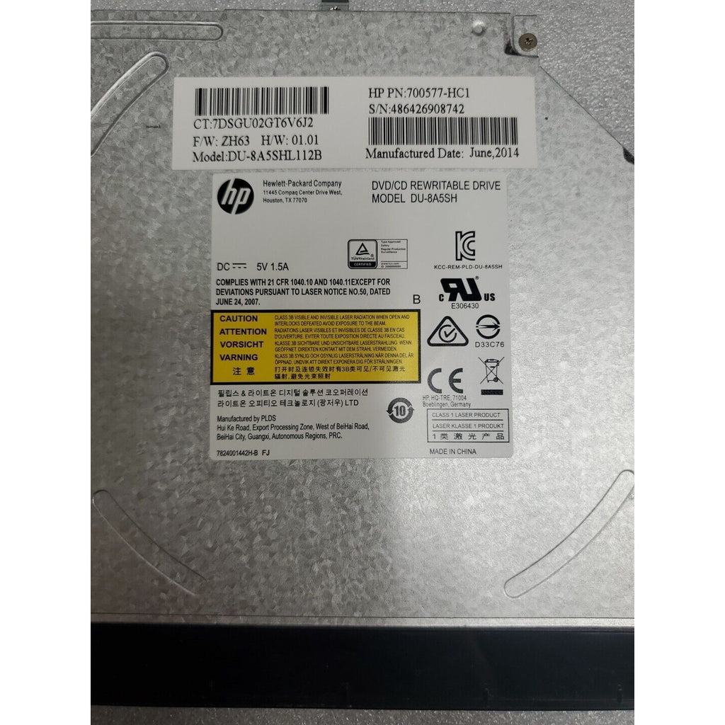 HP DVD/CD REWRITABLE DRIVE DU-8A5SH 700577-HC1 486426908742 DU-8A5SHL112B