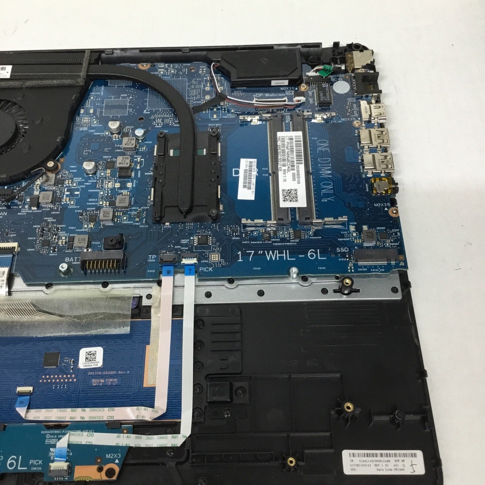 HP 17T-BY000 Palmrest & Motherboard FOR PARTS L48770-601