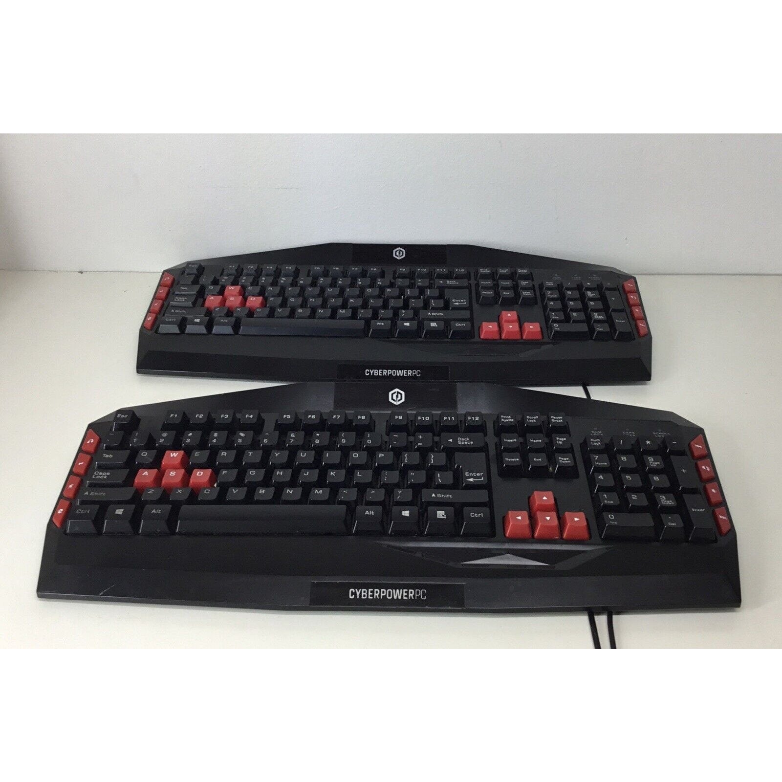 Lot of 2 - Cyberpower PC Gaming Keyboard Multimedia Gaming Wired USB Keyboard