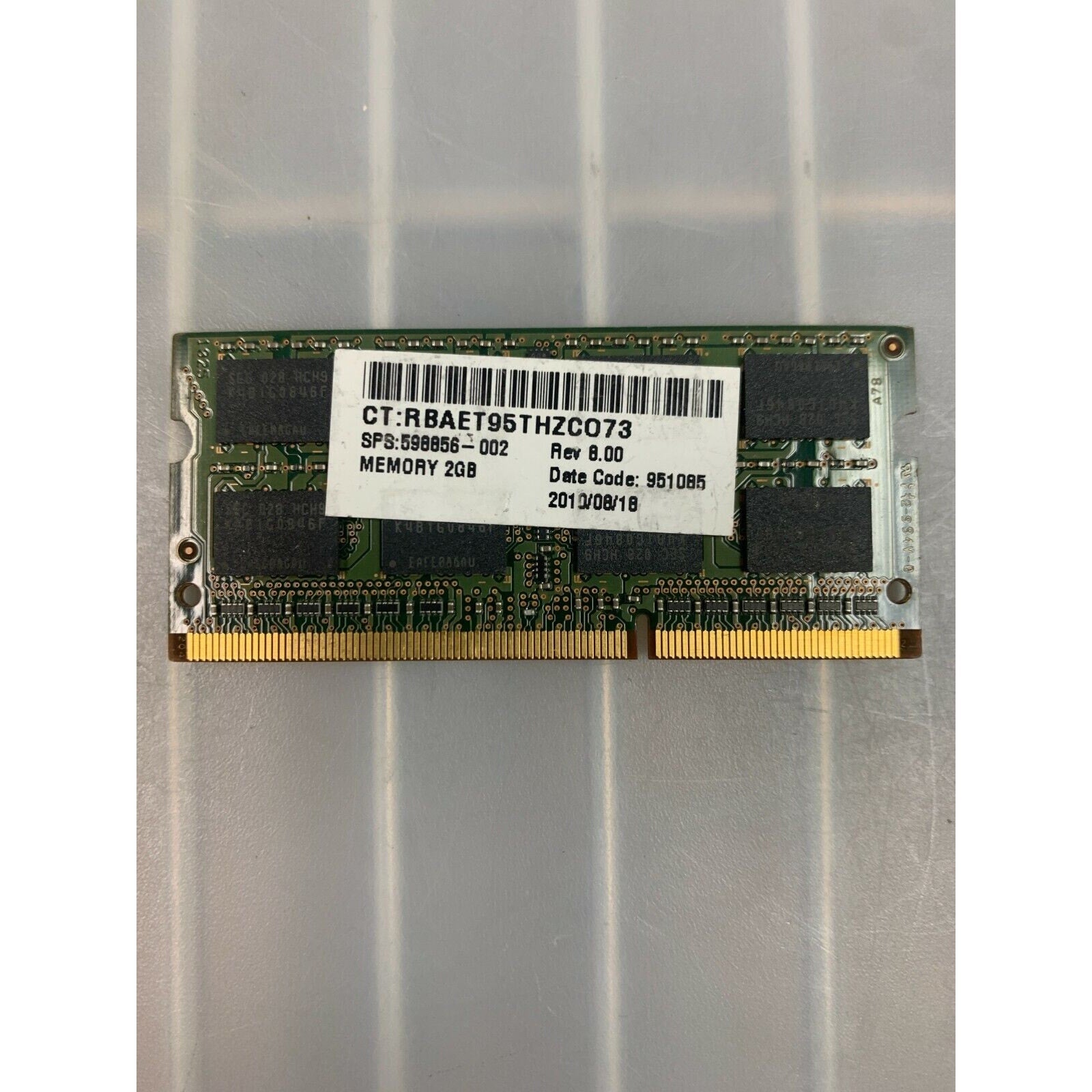 Samsung PC3-10600 2GB SO-DIMM 1333 MHz DDR3 SDRAM Memory (M471B5673FH0-CH9) #A3