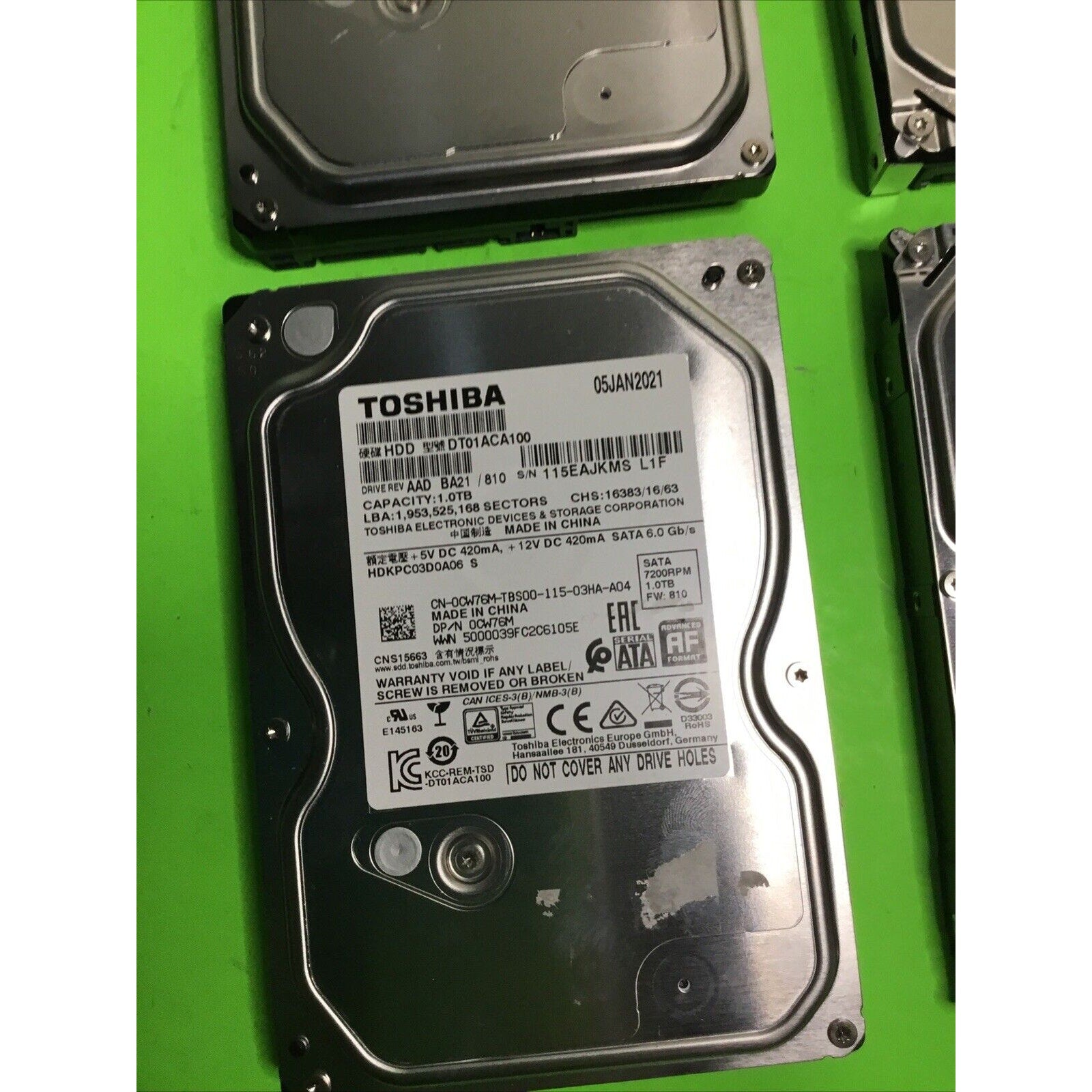 Lot x4 Assorted Brands 1TB Internal Desktop HDD