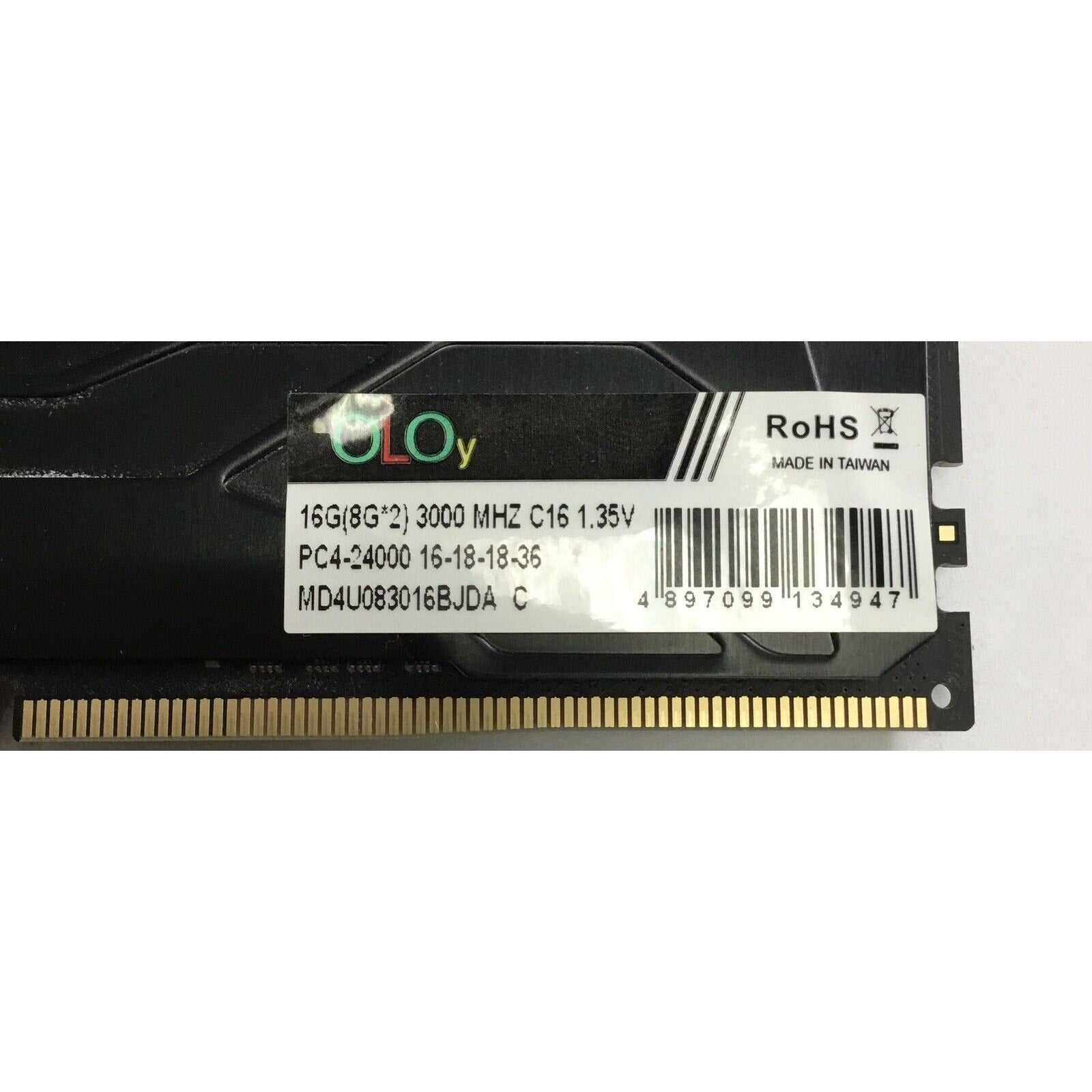 OLOy 16GB (2x8GB) PC4-24000 (DDR4-3000) UDIMM Memory MD4U083016BJDA