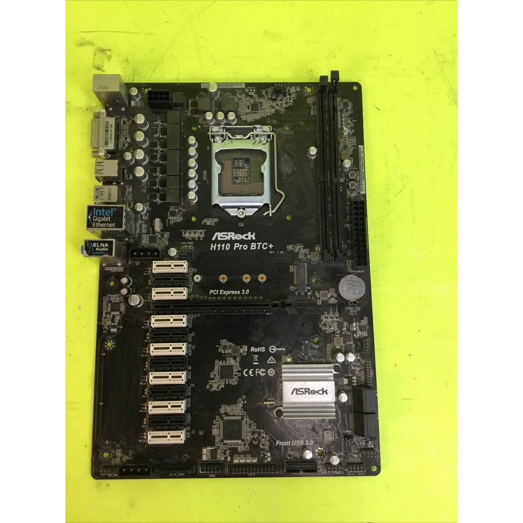 ASRock H110 Pro BTC+ LGA 1151, Intel Motherboard FOR PARTS or REPAIR
