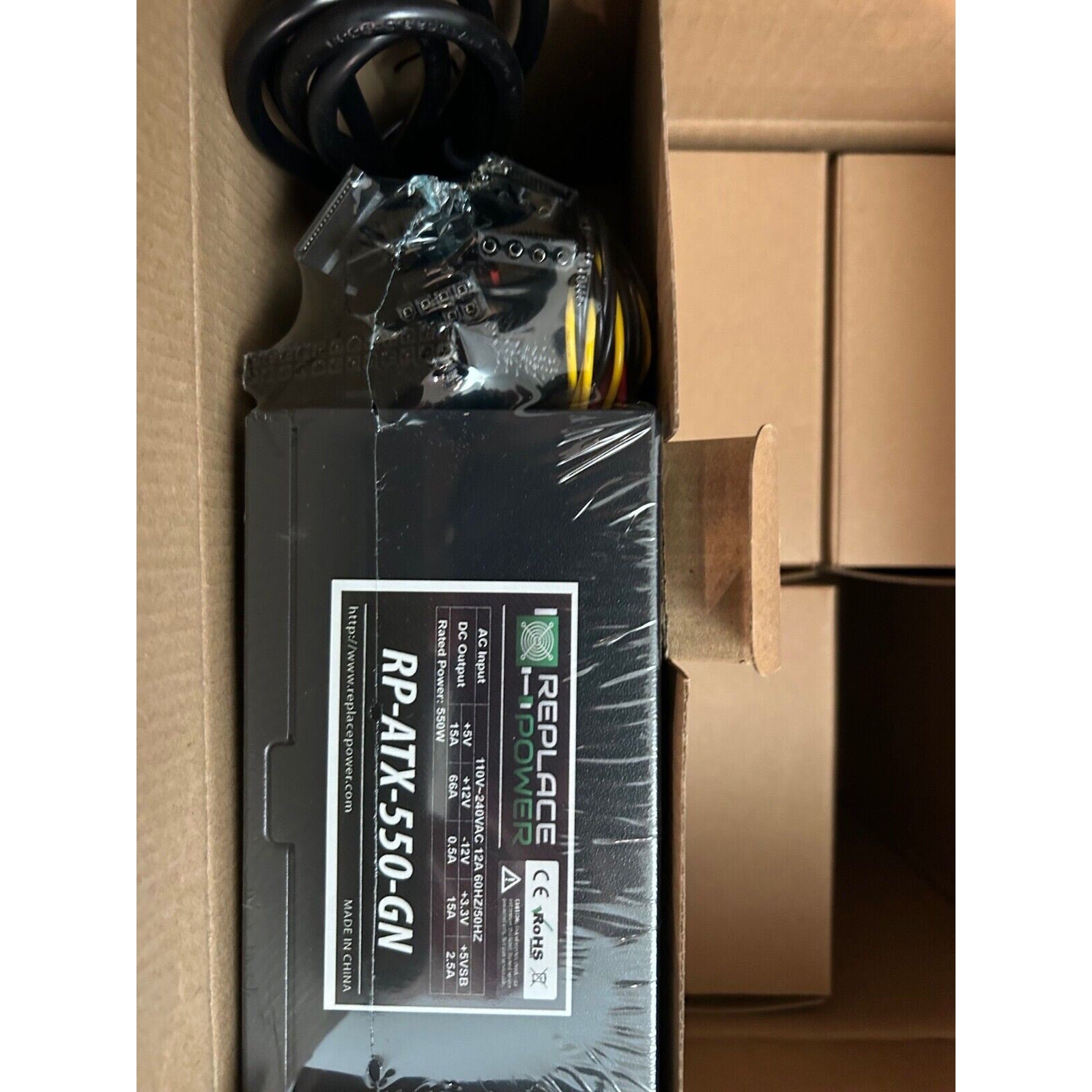 Lot of 8x PSU 550W ATX Gamer Power Supply Green LED SATA 12V PCI-E