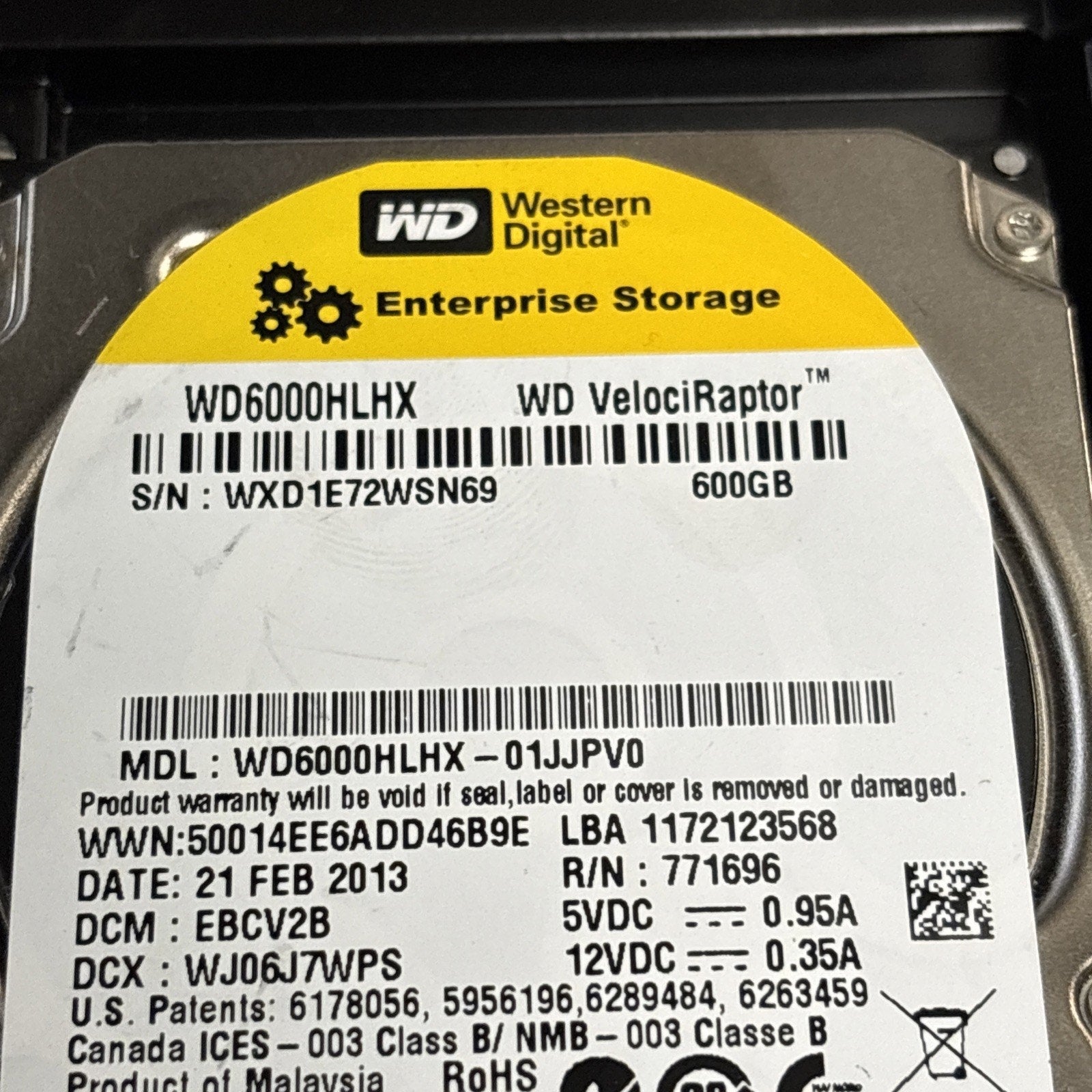 HP 600GB 10K RPM SATA 3.5" Hard Drive WD6000HLHX 637005-001