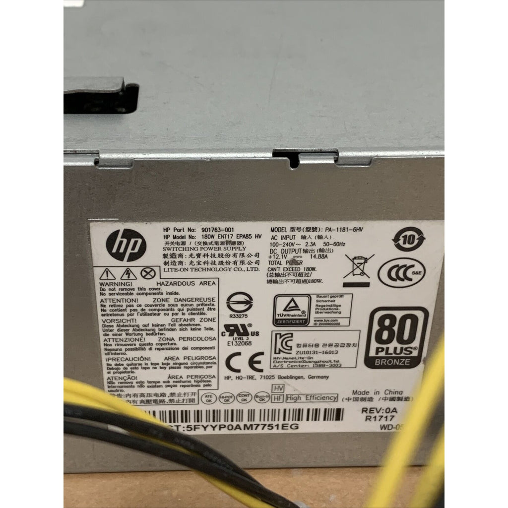 Genuine HP 901763-001 EliteDesk 800 G3 SFF 180W Power Supply PA-1181-6HV ENT17