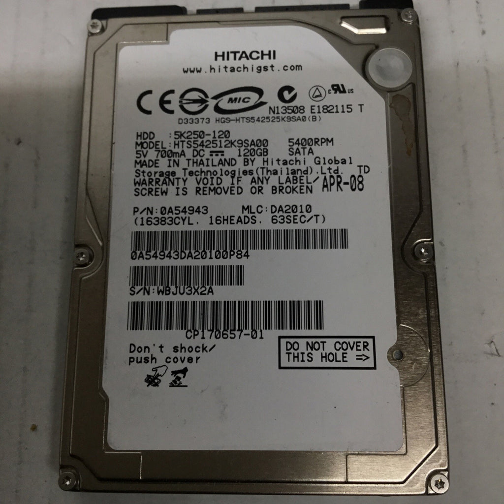 HITACHI HTS542512K9SA00 SATA 120GB HDD HARD DRIVE 2.5 5400RPM