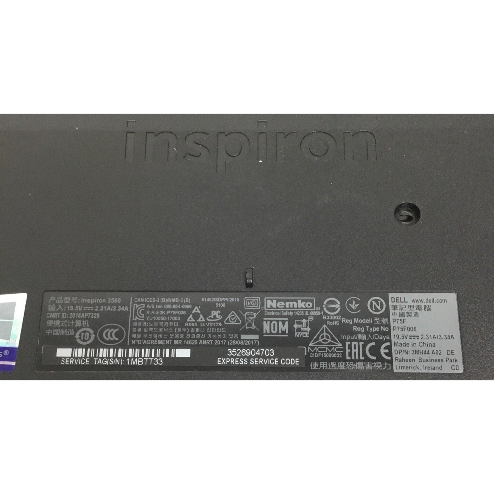 For Dell Inspiron 15 5570 5575 3580 3581 Laptop Bottom Case Cover 0G0KKJ G0KKJ