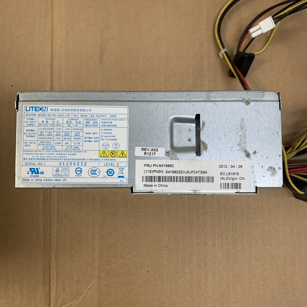 LiteON 54Y8862 240 Watt Lenovo M70 M80 M91 SFF Power Supply - PS-5241-03