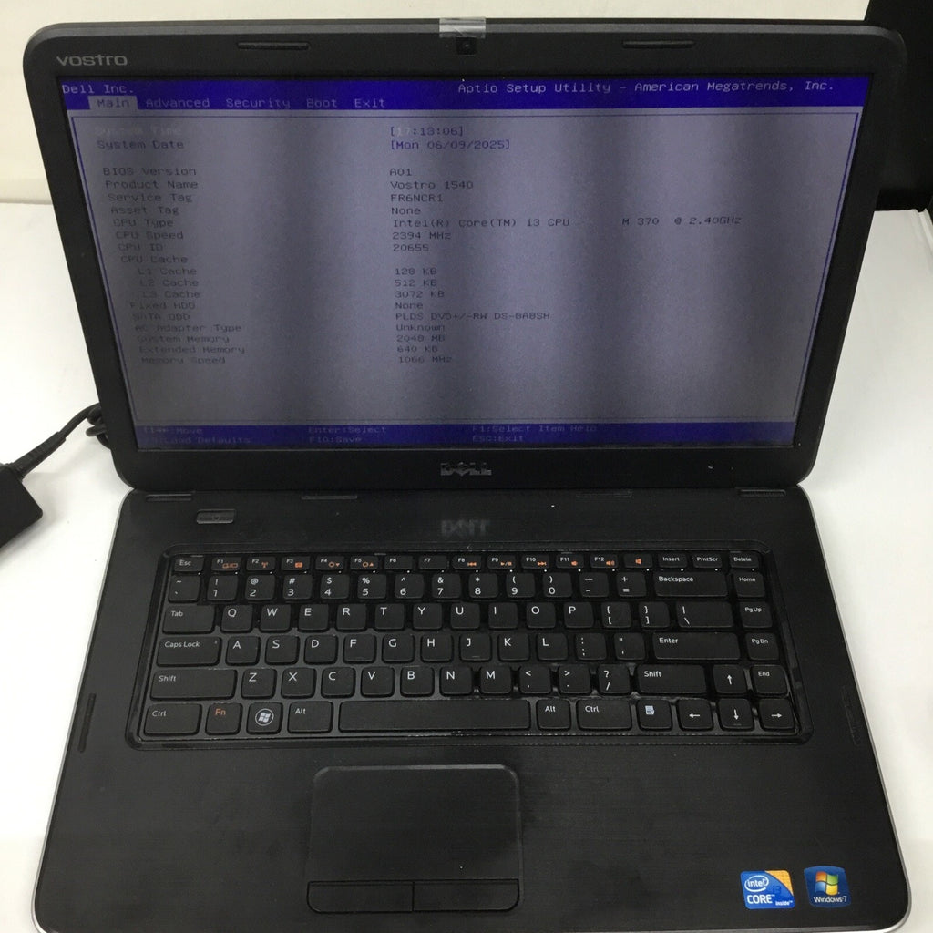 Dell Vostro 1540 Black Intel Core 1st Gen Ci3 15.6 inch Laptop READ DESC