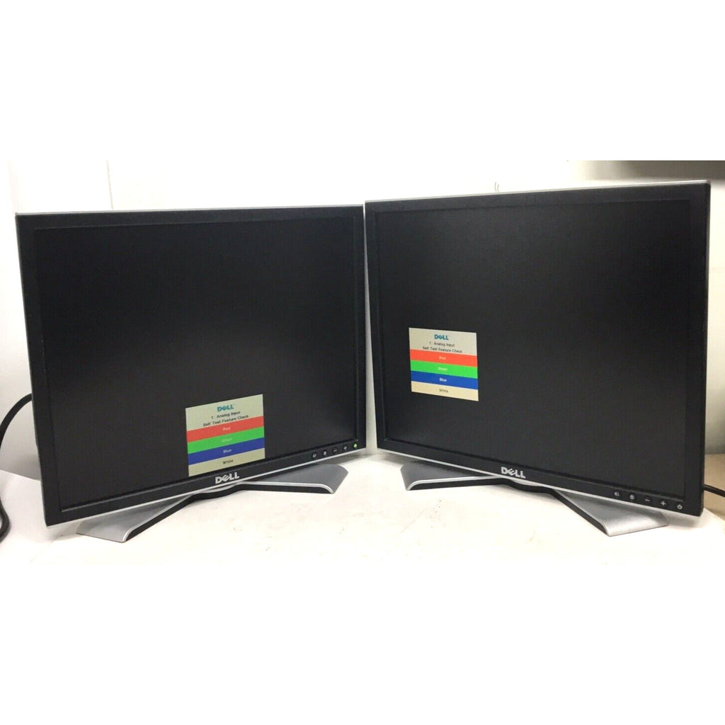 READ LOT OF 2 Dell 1907FPc 19" DVI 720p Rotating LCD Monitor w/USB 2.0 Hub Black