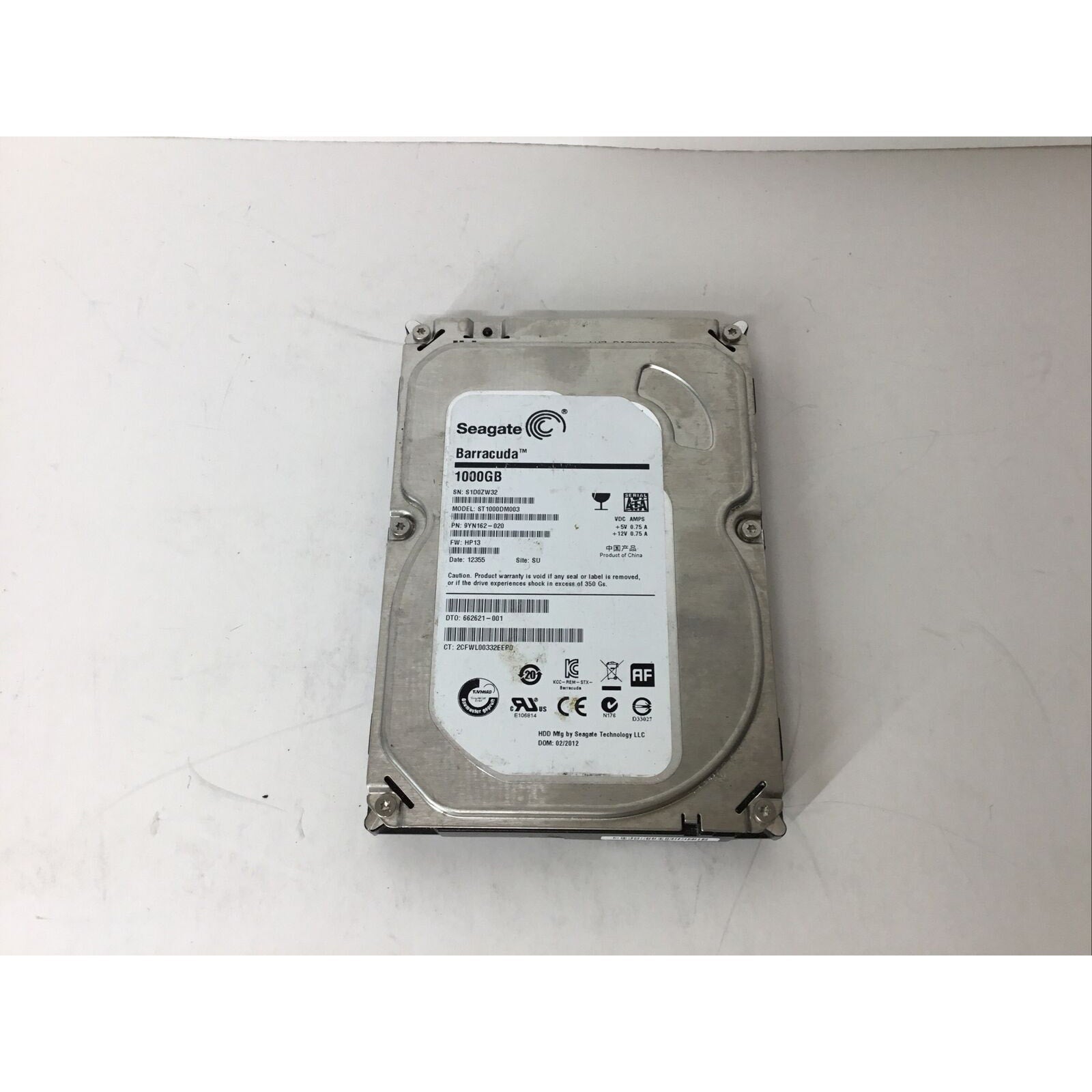 Seagate HDD 1TB SATA 3.5" Hard Drive ST1000DM003 9YN162-020