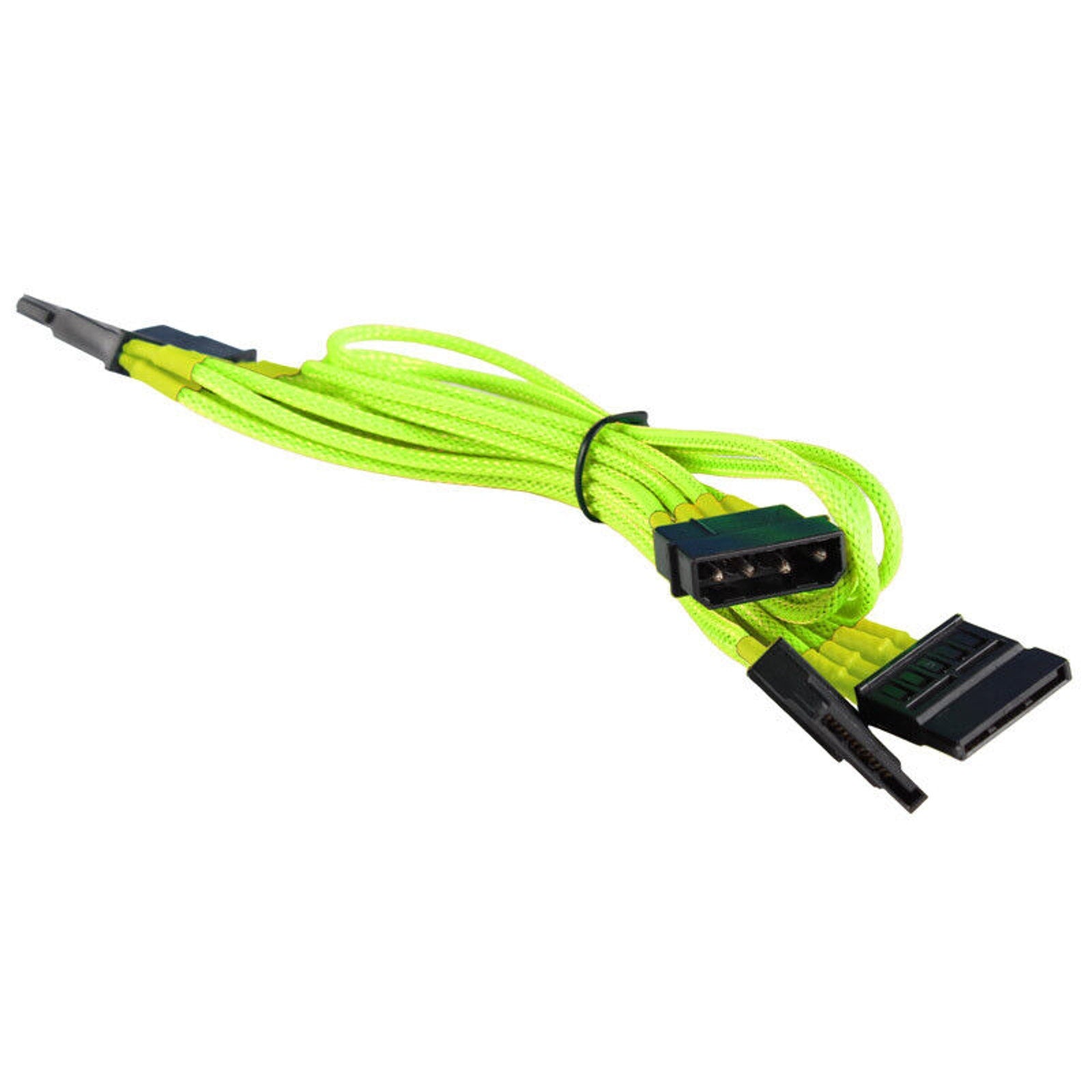 4-Pin LP4 Power to 4x SATA Splitter Power PC Adapter Cable - Yellow