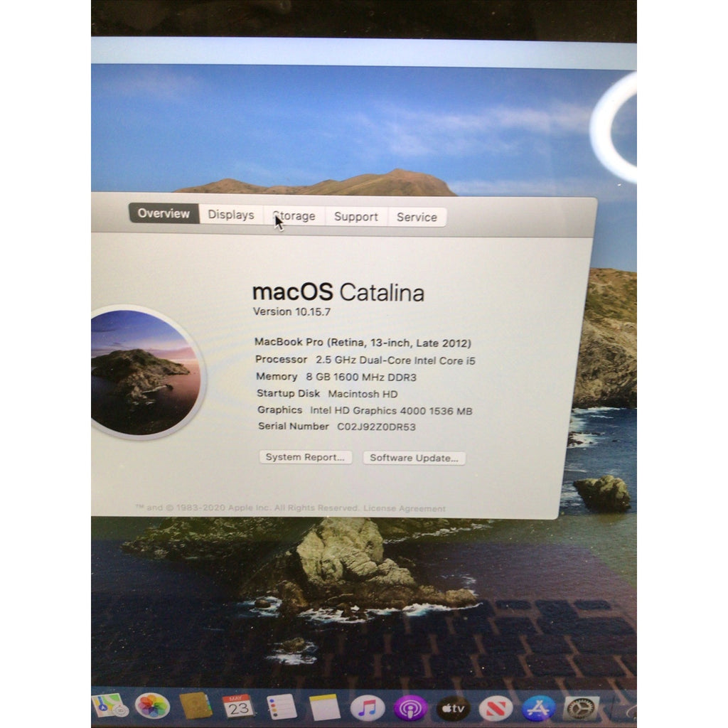 Apple MacBook Pro 13" Retina A1425 LATE 2012 i5 2.5GHz 8GB 128GB